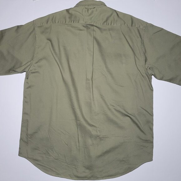 Tommy Hilfiger Golf Mens Army Green Button Up Shirt with Adios Logo Size XL - Picture 2 of 9